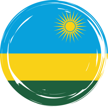 Rwanda flag circle grunge style png