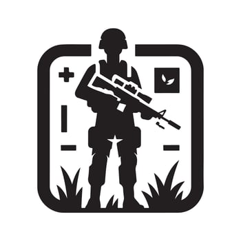 Valor Troop Silhouette Shield Works vector