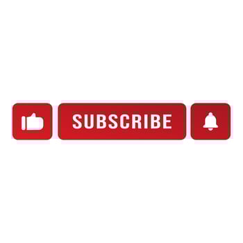 Subscribe button icon, Like icon and bell icon vector