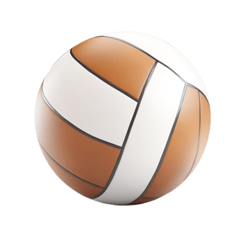 Volleyball with a Brown and White Striped Pattern png