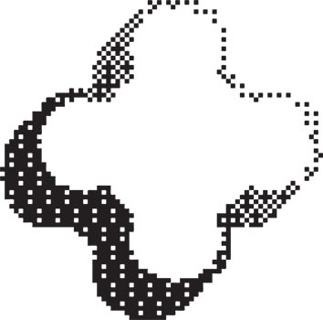 Bitmap pattern star shape. Flower halftone gradient element. Graphic abstract icon. Dither noisy grunge texture. png