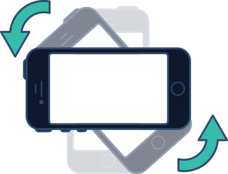 Rotate Your Phone illustration in a flat style vector