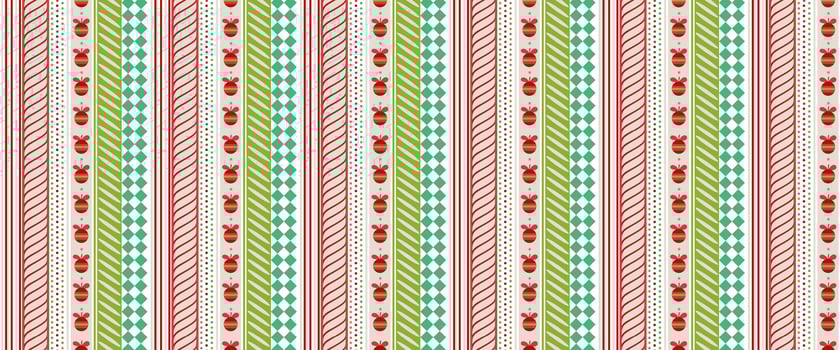 Geometrical red and green Christmas pattern. Stripe background for festive holiday packaging. vector