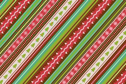 Christmas stripe background with red and green colors. Diagonal abstract pattern for winter packaging. vector