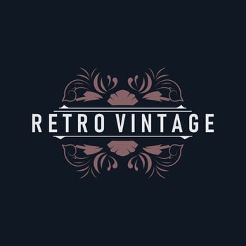 luxury simple line ornament decoration logo design with vintage retro illustration templet vector