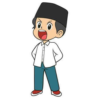 Illustration of a Muslim Boy vector