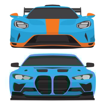 Illustration of sports car front view vector