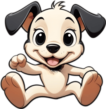 Lovable Cartoon Puppy for Children's Furniture. . png