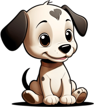 Cheerful Puppy Character for Children's Magazine. . png