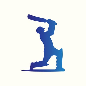 Cricket play with single players. vector