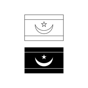 Flag of Mauritania flag icon set isolated on white background vector