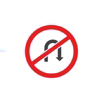 No turn sign on white background vector