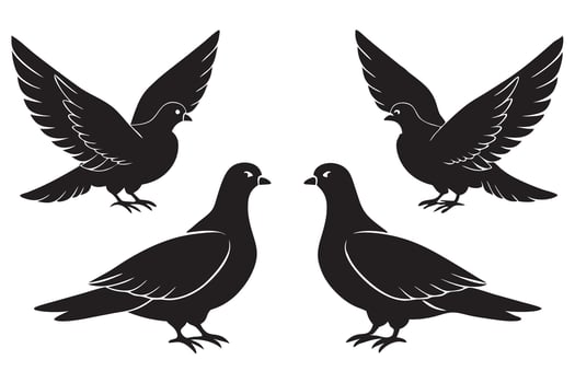 Dove deferent silhouette art vector