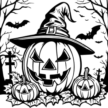 Halloween coloring pages for kids vector