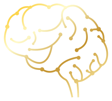 gold brain flat icon png