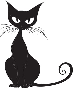 Halloween Cat silhouette black vector