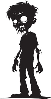 Halloween zombie simple silhouette black vector