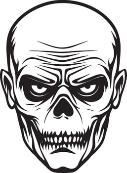 Scary Halloween Ghoul linear black vector