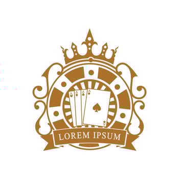 Casino Poker Logo design vintage style vector