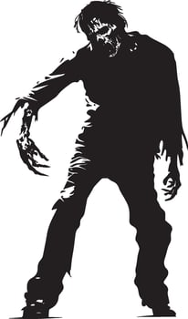 zombie silhouette black vector