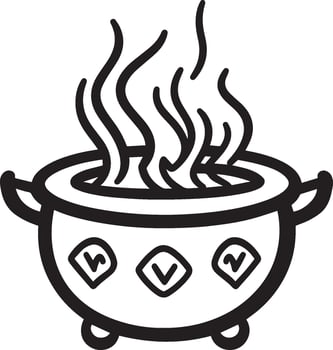 cauldron linear black vector