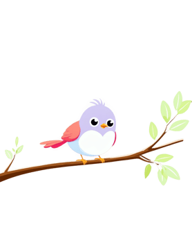 A cute little bird sitting on a branch png