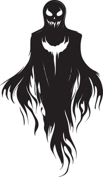 halloween flying evil spirit silhouette black vector
