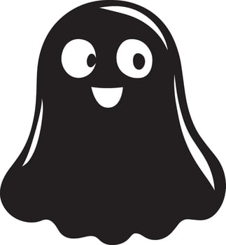 Cute Halloween Ghost sheet silhouette black vector