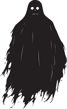 Halloween Ghost sheet silhouette black vector