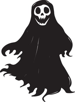 Cartoon Halloween Ghost sheet silhouette black vector
