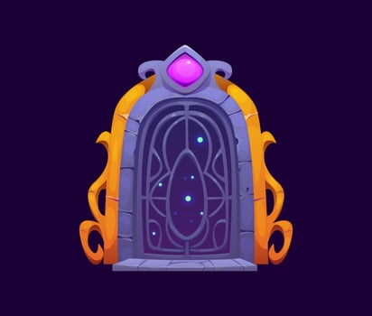 Magic door or fantasy portal gate for game asset vector