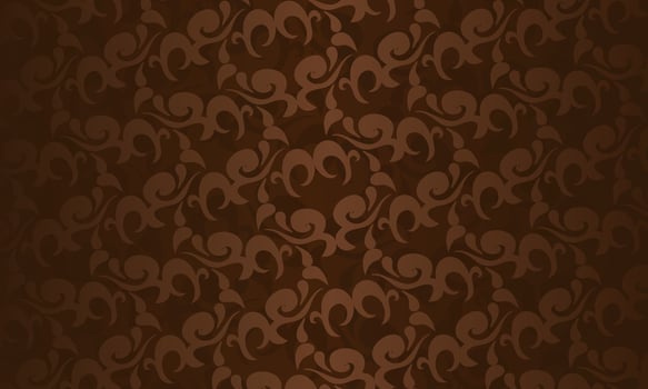 Rich Brown Floral Ornament vector