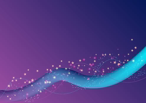 Flowing smooth wave pattern and 3d line on blue background. Internet network and communication signal technology, fiber optic line. Science and music backdrop. vector