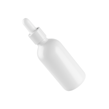 3d White Blank Cosmetic Oil Dropper Bottle With Cap, Serum Dropper Packaging Mockup, 3d Illustration png