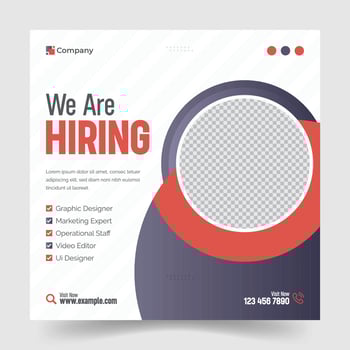 Hiring social media post template vector