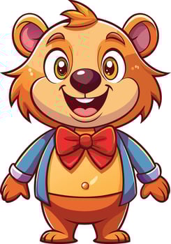 A cartoon bear wearing a suit and bow tie vector