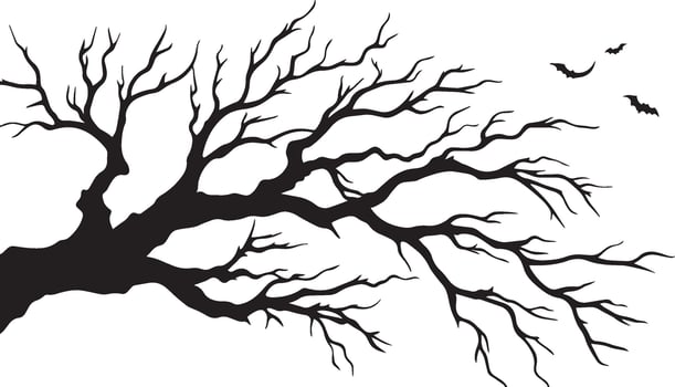 Halloween Branch tree simple silhouette vector