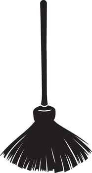Broom clean simple silhouette black vector