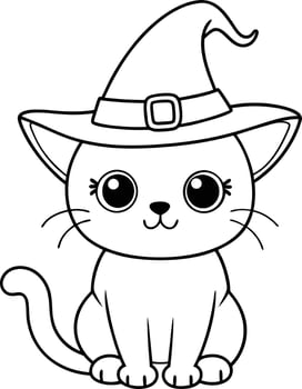Free printable halloween cat coloring pages vector