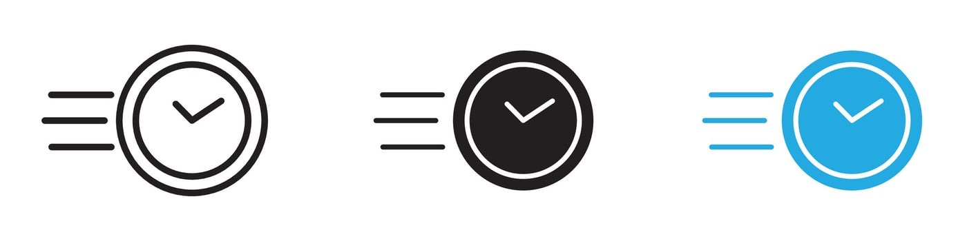 Time fast icon thin line illustration vector