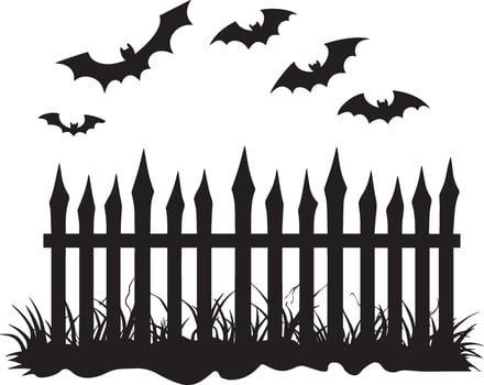 Halloween fence silhouette black vector