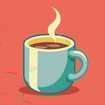 A cup of coffee with steam coming out of it vector