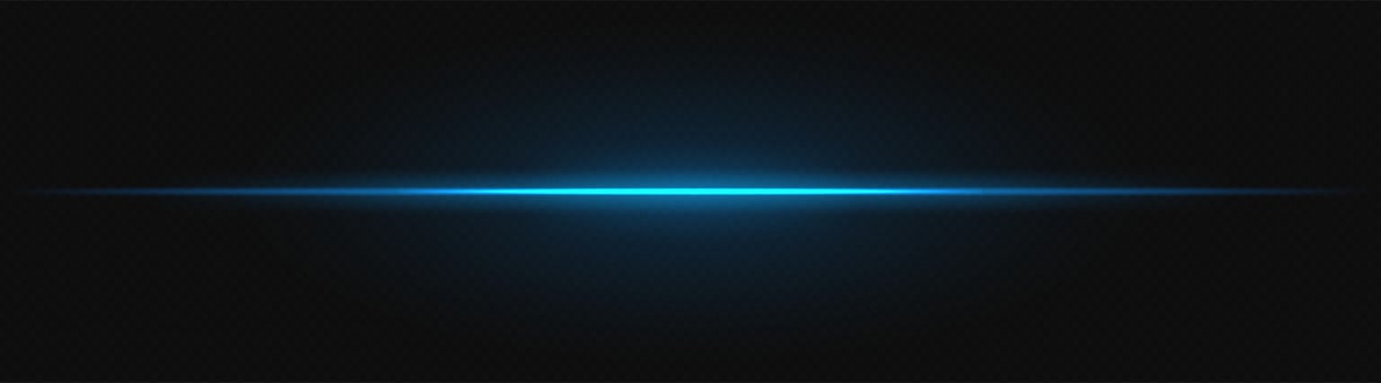 Blue neon stripes or light flash. Laser beams, horizontal beams. Beautiful light reflections. Glowing stripes on a black background. vector