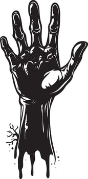 Zombie hand for halloween clean simple black vector