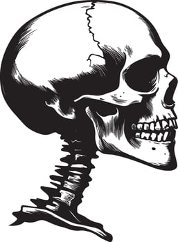 Skull skeleton head side view silhouette black vector