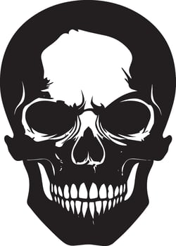 Scarry Halloween skull silhouette black vector