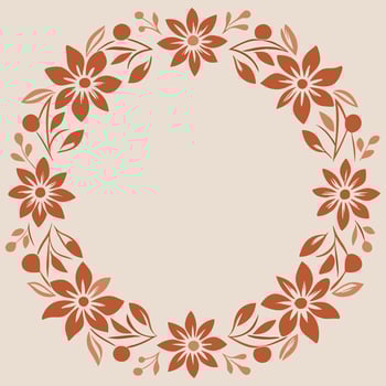 A floral wreath on a beige background vector