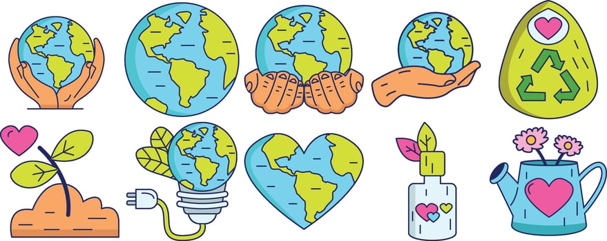 Hand Drawn Earth Day and Illustration vector