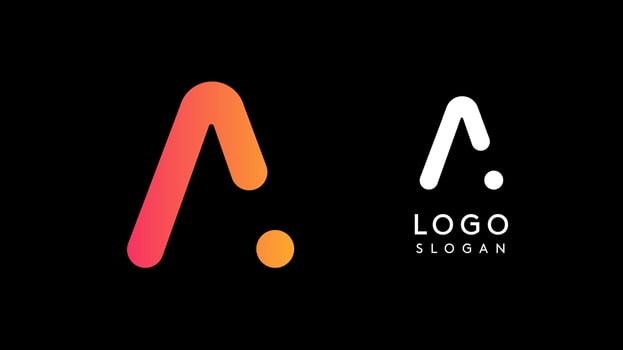 Minimalist geometric letter A, bold rounded icon style, futuristic cyber logotype for digital tech branding, EDM event, modern science and sci-fi technology identity. illustration vector