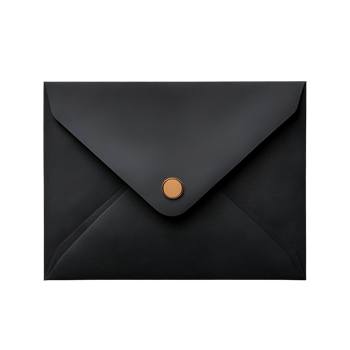 black envelope , Transparent Background, Clean Design, black envelope, Sealed Rectangular Envelope, Modern and Simple Style, Isolated Graphic Element for Mail png